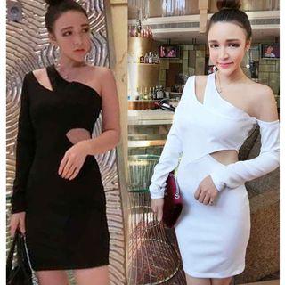 One Shoulder Cut Out Bodycon Dress