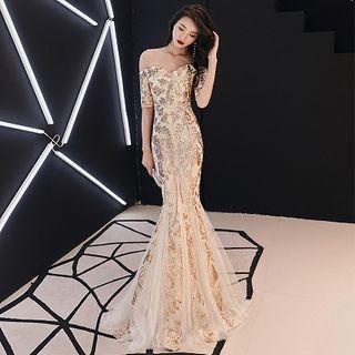 Cold Shoulder Mermaid Gown