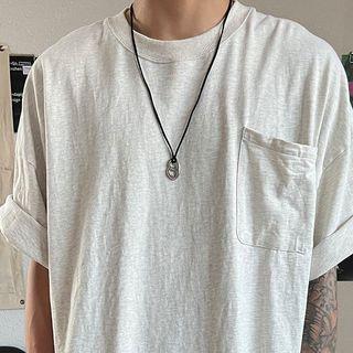 Lettering Necklace Black - One Size