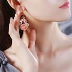 Flower Faux Pearl Dangle Earring / Clip-on Earring