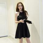 Plain Halter A-line Party Dress