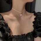 Peach Choker Necklace Pink - One Size