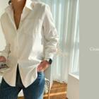Tab-sleeve Pure Cotton Shirt Ivory - One Size