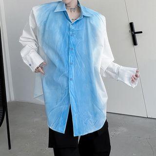 Long Sleeve Gradient Oversized Shirt