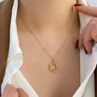 Twisted Hoop Necklace 1pc - Gold - One Size