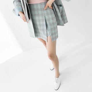 Pastel Plaid Miniskirt