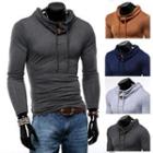 Drawstring Cowl-neck Long Sleeved Top