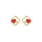 Heart Stud Earring E4957 - 1 Pair - Gold - One Size