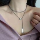 Couple Matching Pendant Double Layered Chain Necklace As Shown In Figure - One Size