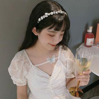 Rhinestone Hair Band Rhinestone Headband - Silver - One Size