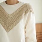 Cable-knit Trim Sweatshirt