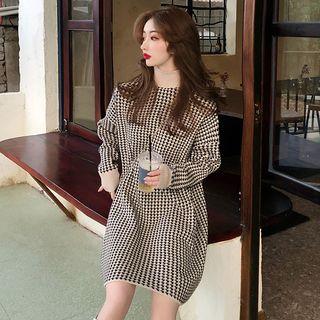 Houndstooth Shift Dress Houndstooth Dress - Black & White - One Size
