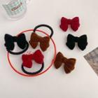 Bow Flannel Hair Tie