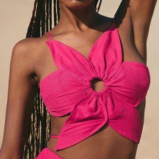 Cut-out Floral Shape Camisole Top