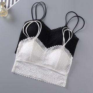 Lace Spaghetti Strap Top White - One Size