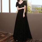 Puff-sleeve Embellished A-line Gown (various Designs)