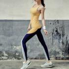 Sports Camisole Top / Color Block Yoga Pants / Set
