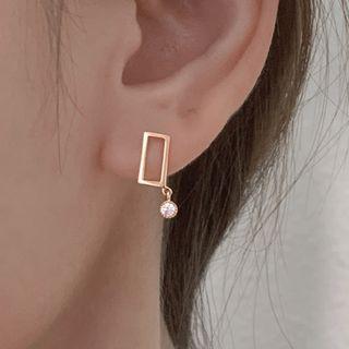 Asymmetrical Rectangle Drop Earring 1 Pair - Gold - One Size