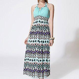 Set: Patterned Bikini + Pants + Sundress