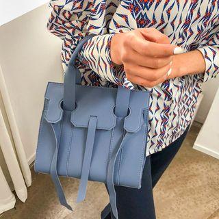 Strappy Flap Faux-leather Tote