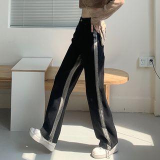 Side Stripe Straight Leg Jeans