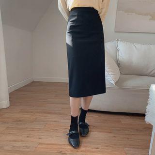 [cle.] H-line Midi Plain Skirt