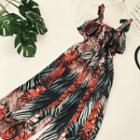 Shoulder-tie Print Jumpsuit