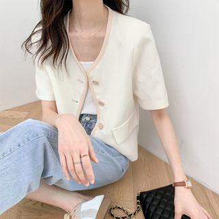 Two Tone Button-up Blazer