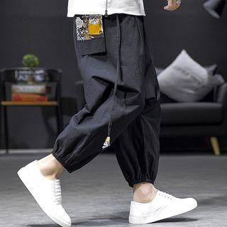 Drawstring Side Pocketed Wide-leg Pants