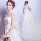 Beaded Lace Ball Gown Wedding Dress