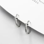 Lettering Cross Sterling Silver Hoop Earring