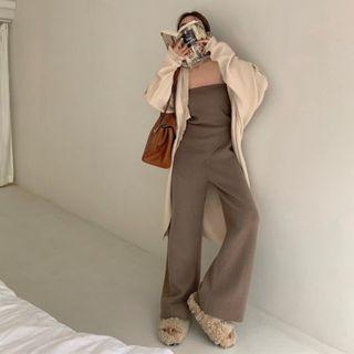 Knit Top / Wide Leg Pants / Cardigan