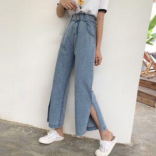 High-waist Wide-leg Pants Jeans