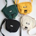 Canvas Buckled Crossbody Zipper Bag