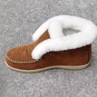 Faux Suede Fleece Trim Ankle Snow Boots