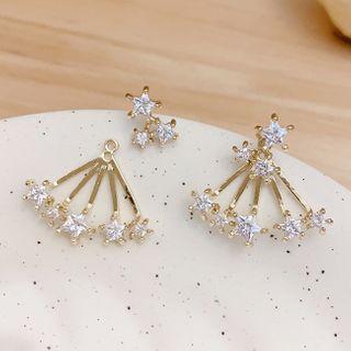 Rhinestone Star Swing Earring 1 Pair - E1643 - Gold - One Size