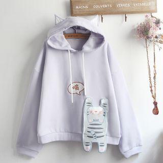 Fleece-lined Cat Themed Hoodie