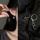 Letter M & Chain Asymmetrical Dangle Earring