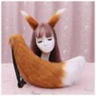 Set: Fluffy Fox Ear Headband + Tail