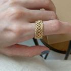 Alloy Mesh Ring K31 - Gold - One Size