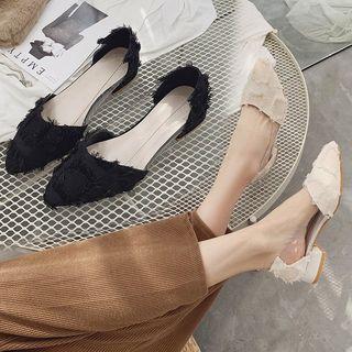 Almond-toe Low-heel Pumps