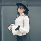 Tie-cuff Contrast-trim Sweater