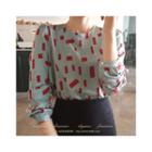 Round-neck Patterned Blouse