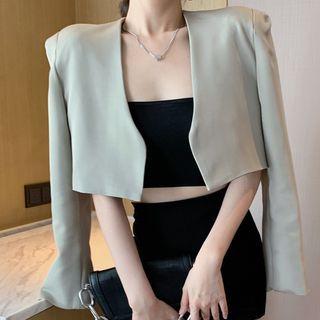 Puff-sleeve Plain Blazer