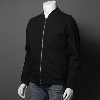 Plain Bomber Jacket Black - L
