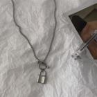 Lock & Bar Necklace Silver - One Size