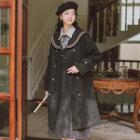 Sailor Collar Double-breasted Long Coat