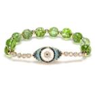 Eye Rhinestone Gemstone Bead Bracelet Y1107 - Green - One Size