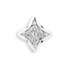 18k White Gold Diamond Accents Quatrefoil Cross Single Stud Earring (0.08cttw), Women Jewelry Gift