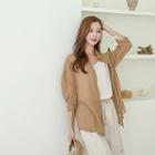 Drop-shoulder Crinkled Shirt